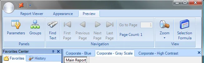 Preview toolbar with page-navigation buttons