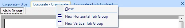 Context menu opened from the toolbar area
