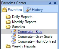 Favorites list with report links